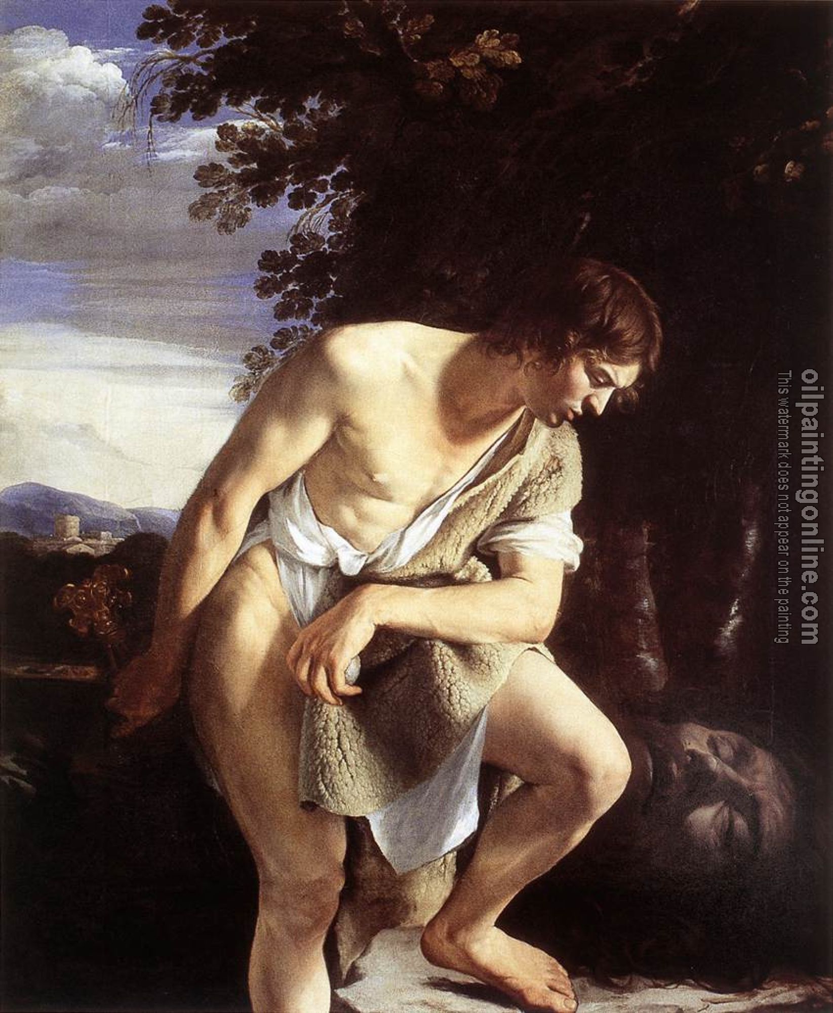 Gentileschi, Orazio - David Contemplating the Head of Goliath